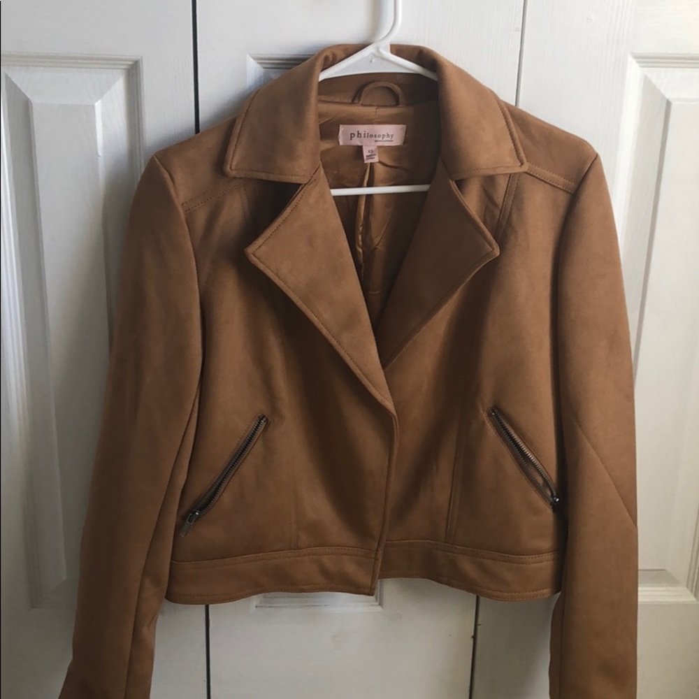 Philosophy suede moto jacket